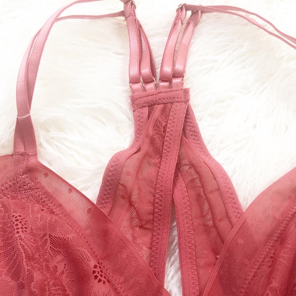 Aerie XL Washed Brick Color Lace Padded Bralette - Picture 7 of 13